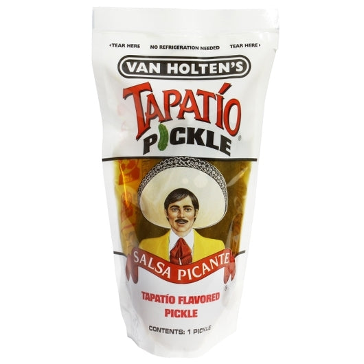 VAN HOLTEN'S JUMBO TAPATIO PICKLE WHOLE SINGLE SERVE POUCH, 12 - 1 EA