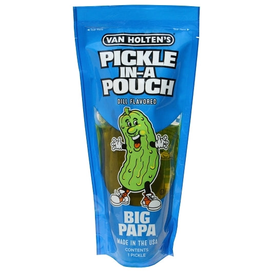 VAN HOLTEN'S DILL BIG PAPA PICKLE WHOLE SINGLE SERVE POUCH, 12 - 1 EA
