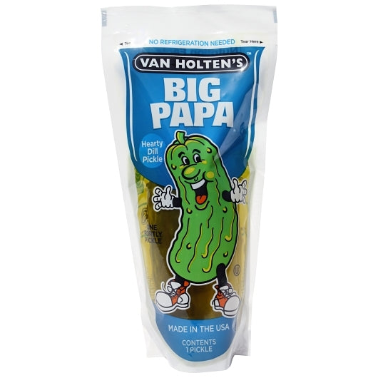 Van Holten's Big Papa Dill Pickle Individually Packed In A Pouch, 12 - 1  EA