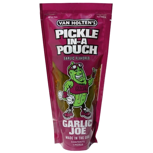 VAN HOLTEN'S GARLIC JOE PICKLE WHOLE SINGLE SERVE POUCH, 12 - 1 EA