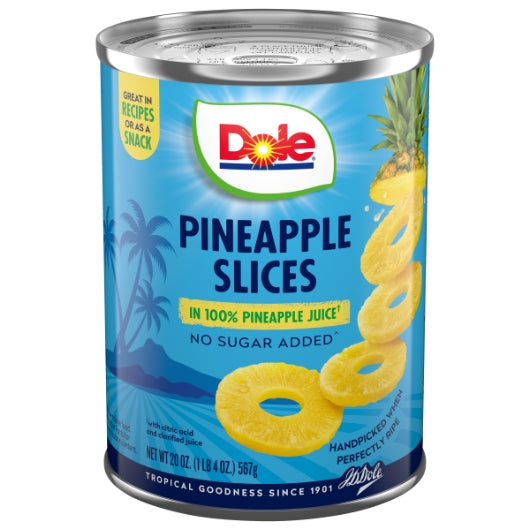 DOLE PINEAPPLE SLICED IN JUICE, 12 - 20 OZ
