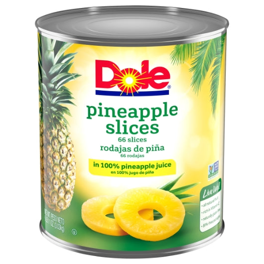 DOLE CHOICE SLICED PINEAPPLE IN 100% JUICE, 6- 107.04 OZ