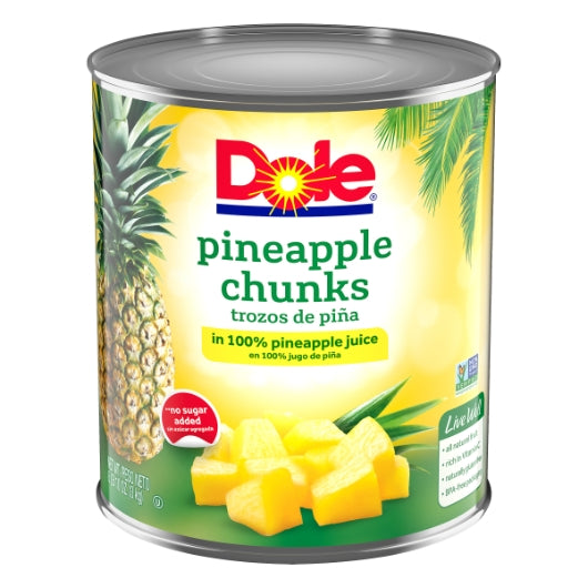DOLE FANCY PINEAPPLE CHUNKS IN JUICE, 6 - 106OZ