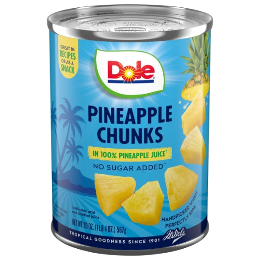 DOLE PINEAPPLE CHUNKS IN JUICE, 12