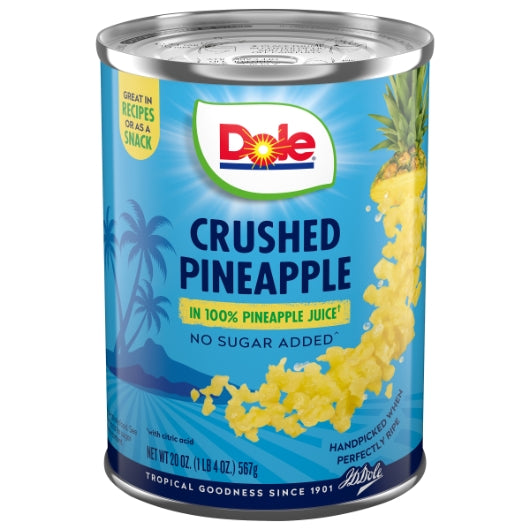 DOLE FANCY CRUSHED PINEAPPLE IN JUICE, 12 - 20 OZ