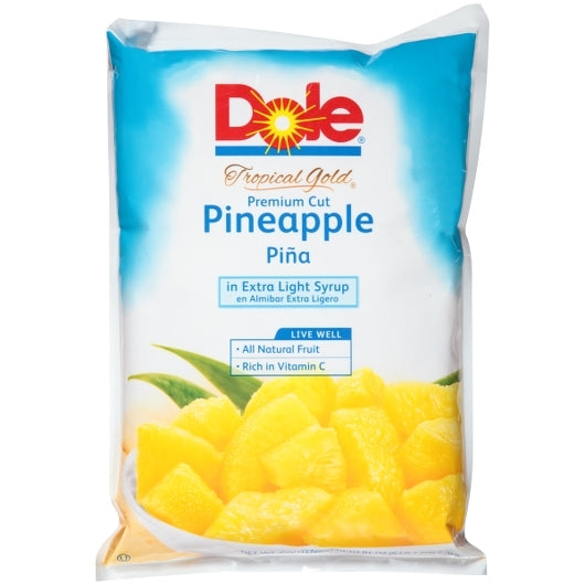 DOLE PINEAPPLE CHUNKS IN EXTRA LIGHT SYRUP, 6- 81 OZ