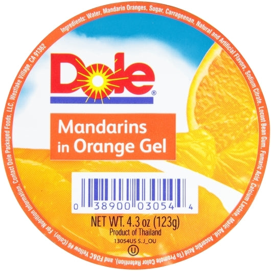 DOLE MANDARIN ORANGES IN ORANGE GEL, 36 - 4.32 OZ