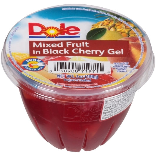 DOLE MIXED FRUIT IN BLACK CHERRY GEL, 12 - 7 OZ