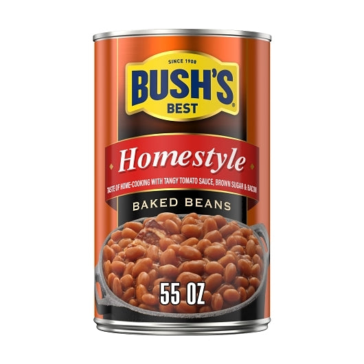 BUSH'S BEST HOMESTYLE BAKED BEANS, 6 - 55 OZ