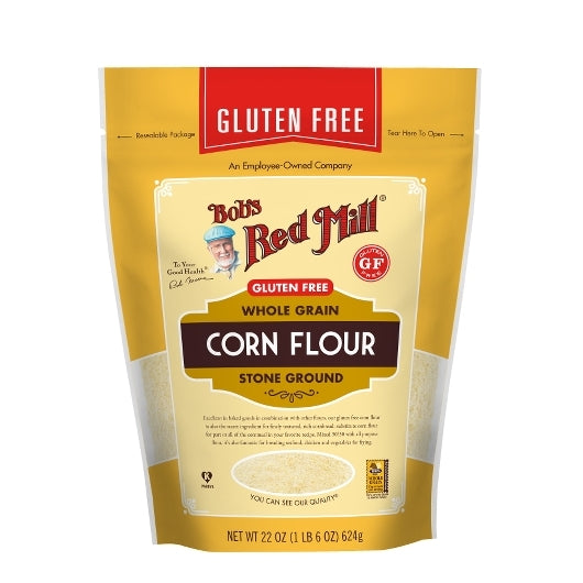Bob's Red Mill Gluten Free Corn Flour, one case of four 22oz pouches.