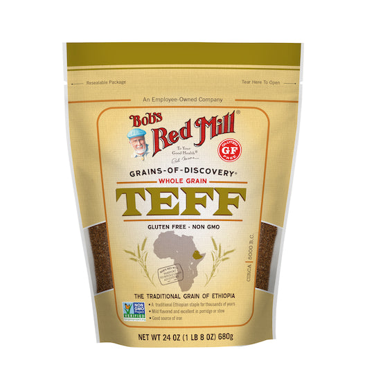 Bob's Red Mill Whole Grain Teff, one case of four 24oz pouches