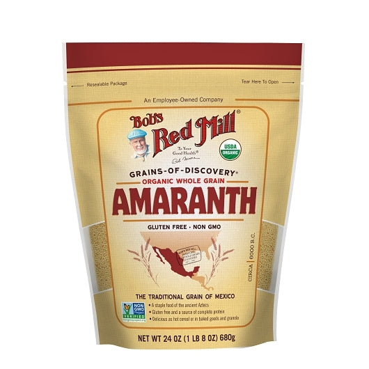 Bob's Red Mill Organic Amaranth Grain, one case of four 24oz pouches
