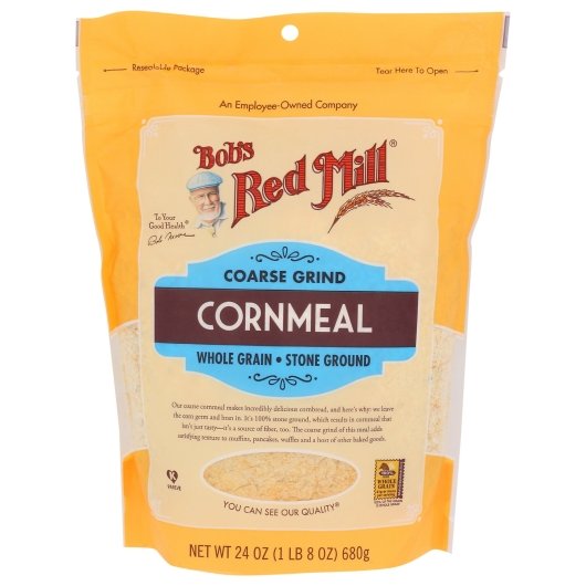 Bob's Red Mill Coarse Grind Cornmeal, one case of four 24oz pouches.
