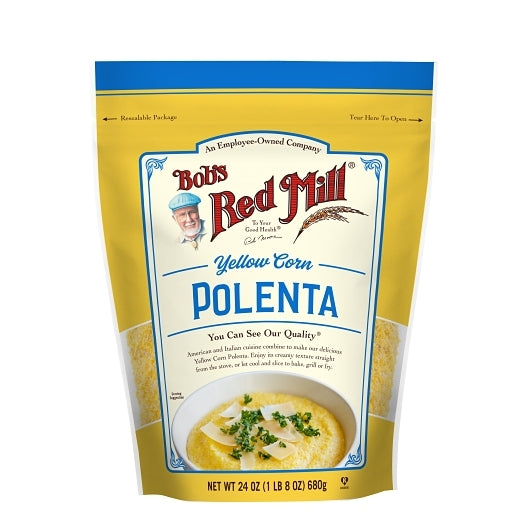 Bob's Red Mill Yellow Corn Polenta, one case of four 24oz resealable pouches
