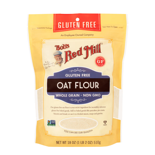 Bob'S Red Mill Gluten Free Oat Flour, one case of four 18 oz. resealable pouches.