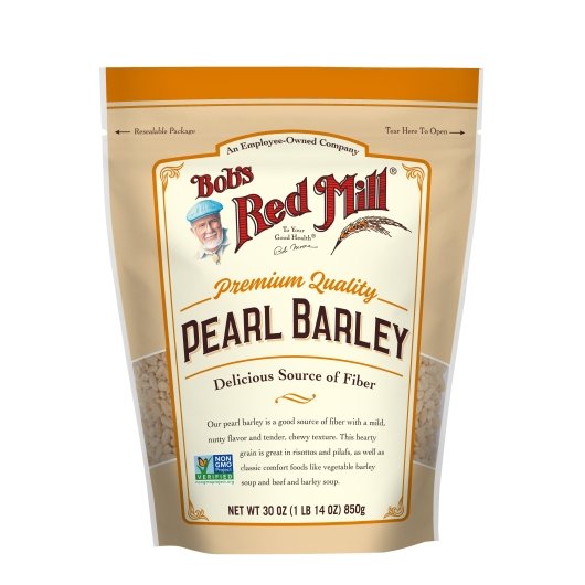 Bob's Red Mill Pearl Barley, one case of four30 oz. resealable pouches.