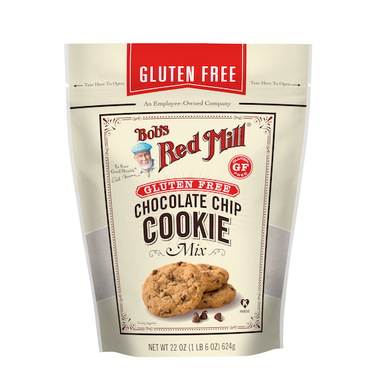 Bob's Red Mill Gluten Free Chocolate Chip Cookie Mix, one case of four 22oz pouches