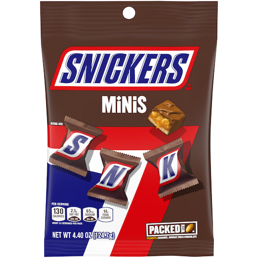 SNICKERS MINIATURES PEG PACK 4.4 OUNCE 12/CASE