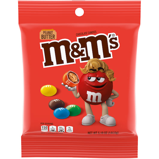 M&M'S PEANUT BUTTER PEG PACK 5.1 OUNCE 12/CASE