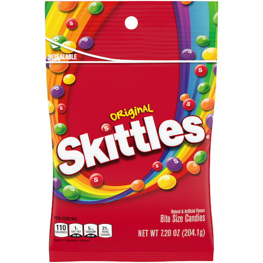 SKITTLES ORIGINAL PEG PAK 7.2OZ 12/CS
