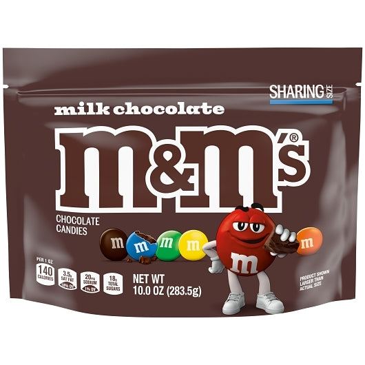 M&M'S MILK CHOCOLATE STAND UP POUCH 10 OUNCES12 PER CASE