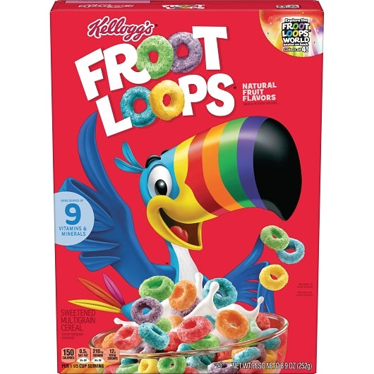 KELLOGG'S FROOT LOOPS CEREAL ORIGINAL, 18 - 8.9 OZ