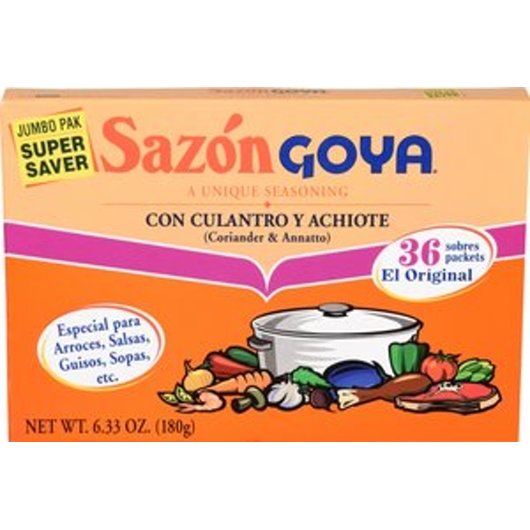 GOYA Sazon Coriander & Annatto Jumbo Pak 36 packets 6.33 OZ.