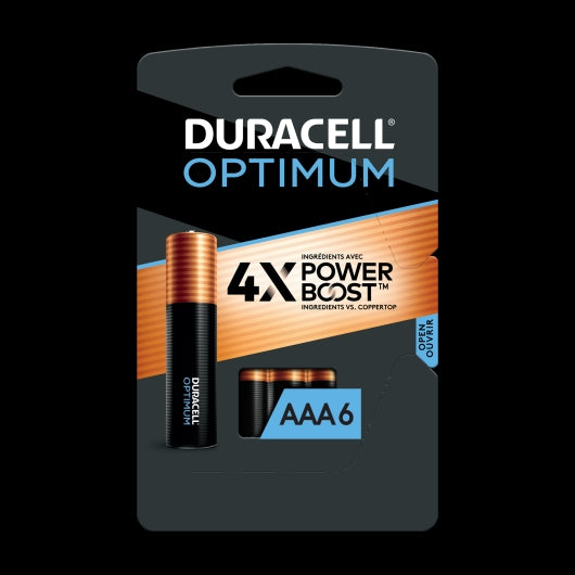 Duracell Optimum Alkaline Batteries, 1.5V AAA, 6 Pack