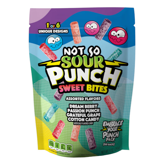 Sour Punch Sweet Bites 4 Assorted Flavors Dr eam Berry, Passion Punch, Grateful Grape, Cotton Candy
