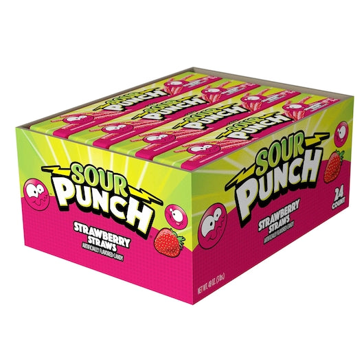 Sour Punch Straws Strawberry Tray 12/24/2 oz