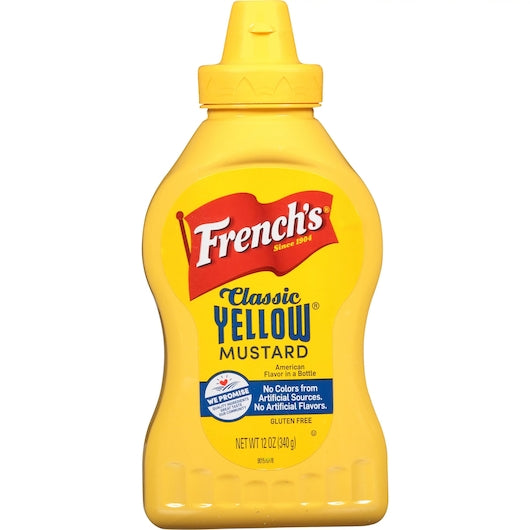 FRENCH'S YELLOW SQUEEZE MUSTARD, 12 - 12 OZ