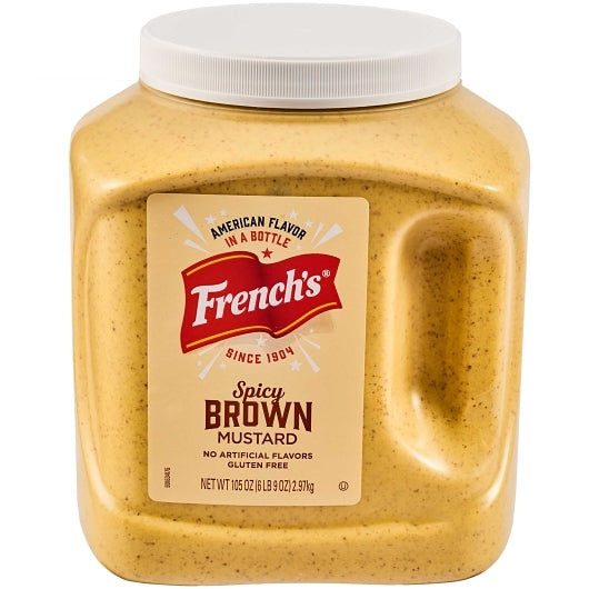 FRENCH'S 100% NATURAL SPICY BROWN MUSTARD BULK, 4 - 105 OZ
