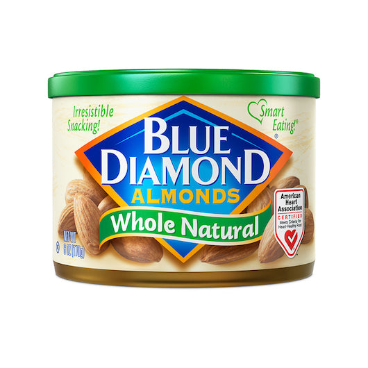 Blue Diamond, Whole Natural Almonds, 6oz Can