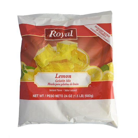 Royal Lemon Gelatin Mix - Net Weight 24 Ounce- Case