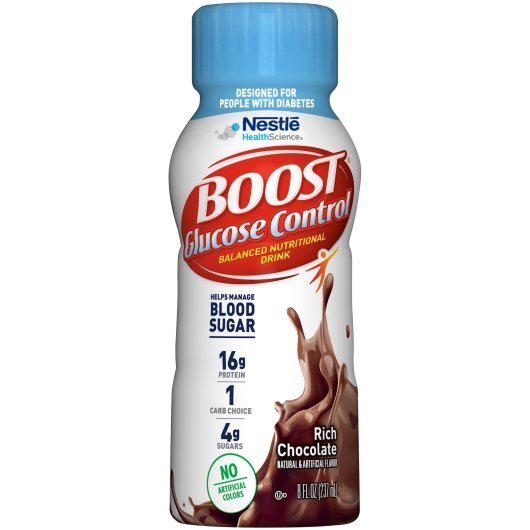 BOOST READY TO DRINK, CHOCOLATE, GLUCOSE CONTROL NUTRITIONAL BEVERAGE, 4 - 6 - 8 FO