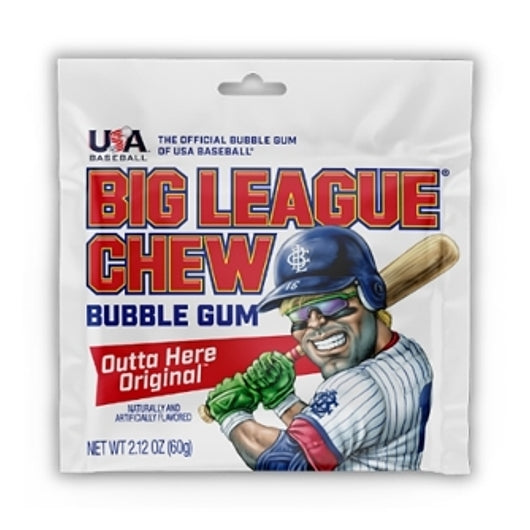 Big League Chew Outta Here Original Bubble Gum - Classic Ballpark Flavor.  Perfect for Baseball Game