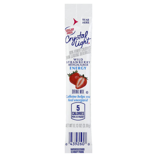 CRYSTAL LIGHT ON THE GO WILD STRAWBERRY ENERGY BEVERAGE MIX, 4 - 30 - 0.13 OZ