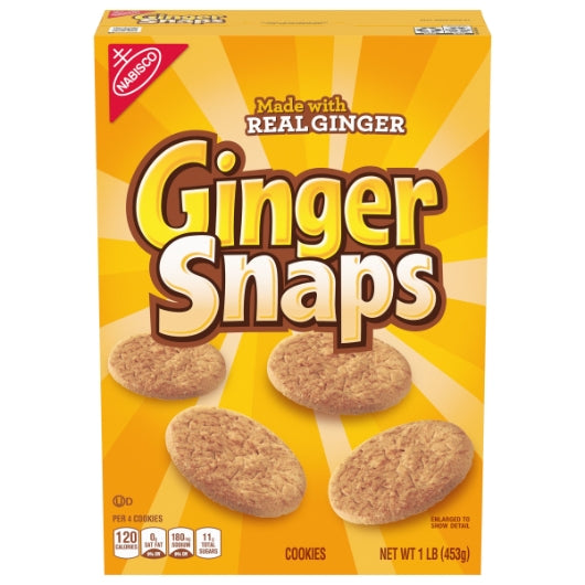 NABISCO GINGER SNAPS OLD FASHIONED GINGER SNAPS 16 OZ x 6