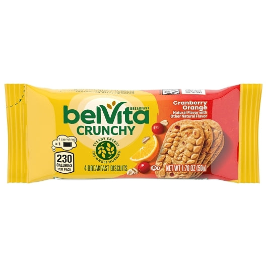 NABISCO BELVITA BREAKFAST BISCUIT CRANBERRY ORANGE COOKIES 1.76 OZ 8 x 8