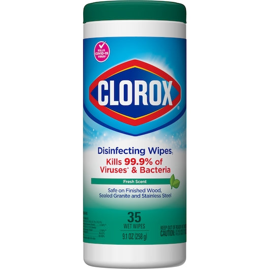 CLOROX DISINFECTANT FRESH SCENT CAN WIPES, 12- 35 CNT