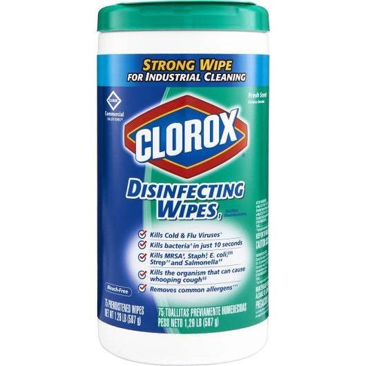 CLOROXPRO FRESH SCENT COMMERCIAL SOLUTIONS DISINFECTANT WIPES, 6 - 75 CNT