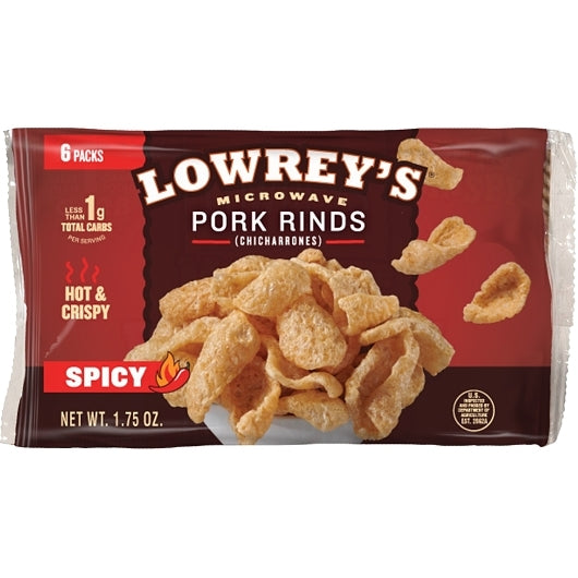 Lowreys Spicy Bacon Curls 1.75oz 8-6ct box