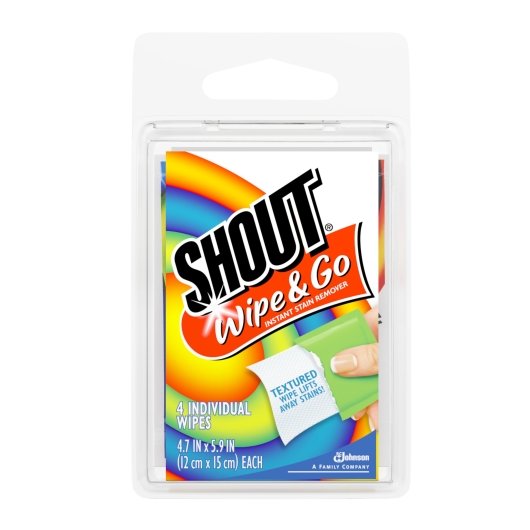 SHOUT LAUNDRY WIPES TRIAL SIZE 4 PACK, 24 - 4CNT