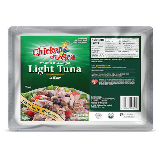 Chicken of the Sea Premium Wild-Caught Light Tuna in Water Non-Soy 6 pack of 43 oz