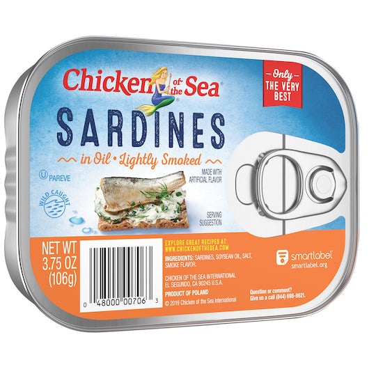 Chicken of the Sea Sardines in Oil Lightly Smoked 18 Pack of 3.75 ounces