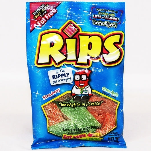 Rips Bite-Size Strawberry / Green Apple Pieces 4 oz. Peg Bag