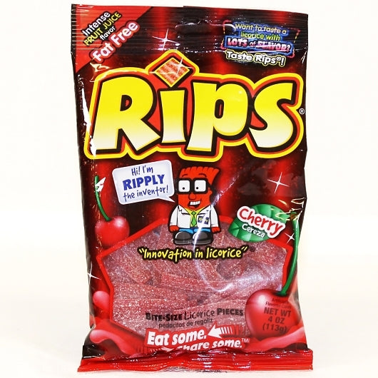 Rips Bite-Size Cherry Pieces 4.0 oz. Peg Bag Mastercase