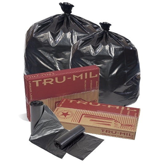 33x39,1.4 Mil,33 Gallons,Black,Star,Perf Roll,125(5/25 Count - 33 Gallon Bags),No Print,