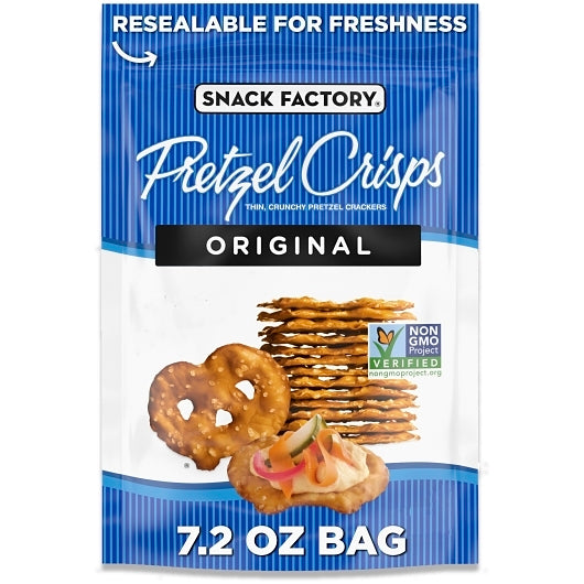 SNACK FACTORY PRETZEL CRISPS ORIGINAL, 12 - 7.2 OZ