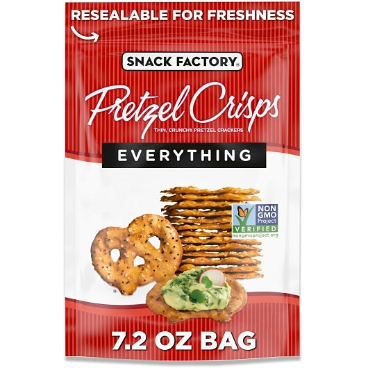 SNACK FACTORY PRETZEL CRISPS EVERYTHING, 12 -7.2 OZ